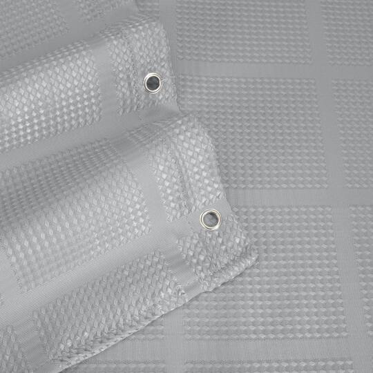 Elle Décor Gray Jacquard Solid Weave Shower Curtain